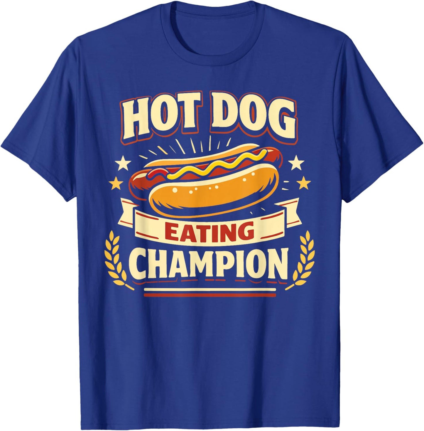 Hot Dog Adult Hot Dog Eating Champion T-Shirt - T-Shirt | Royal