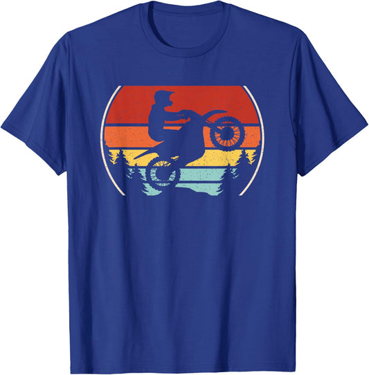 Retro Motocross Dirt Bike Lover Men Women Kids T-Shirt - T-Shirt | Royal