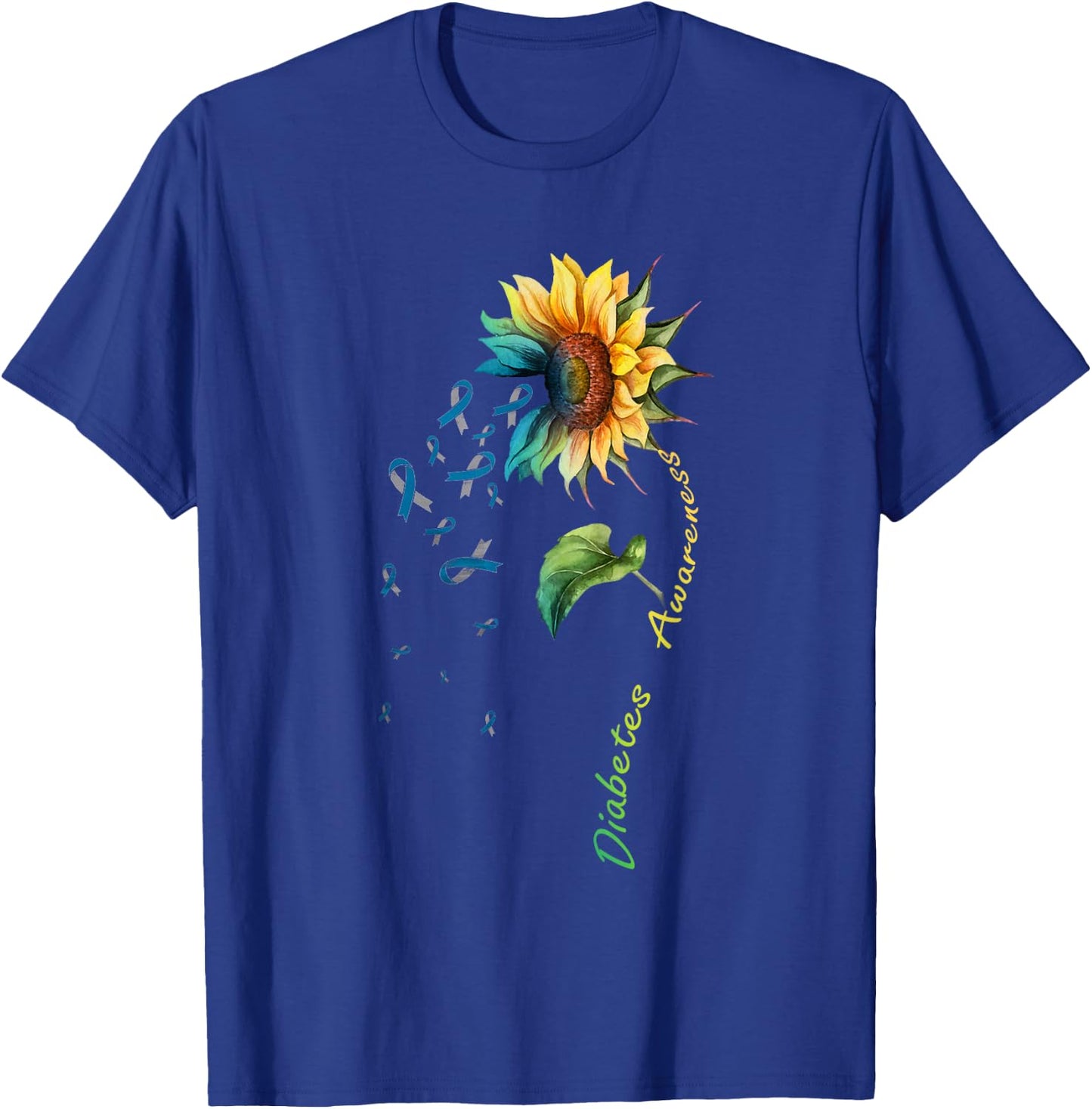 Diabetes Sunflower Shirt Type 1 Type 2 T-Shirt - T-Shirt | Royal
