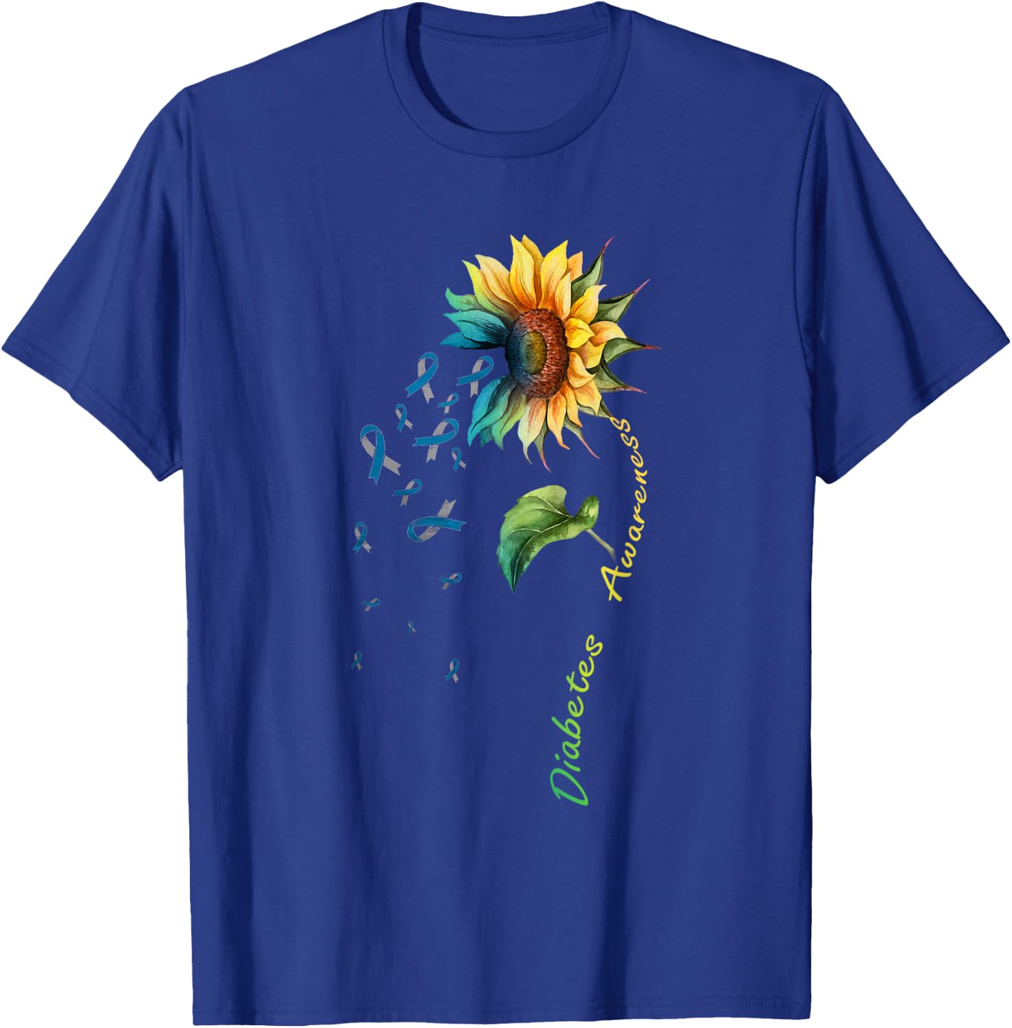 Diabetes Sunflower Shirt Type 1 Type 2 T-Shirt - T-Shirt | Royal