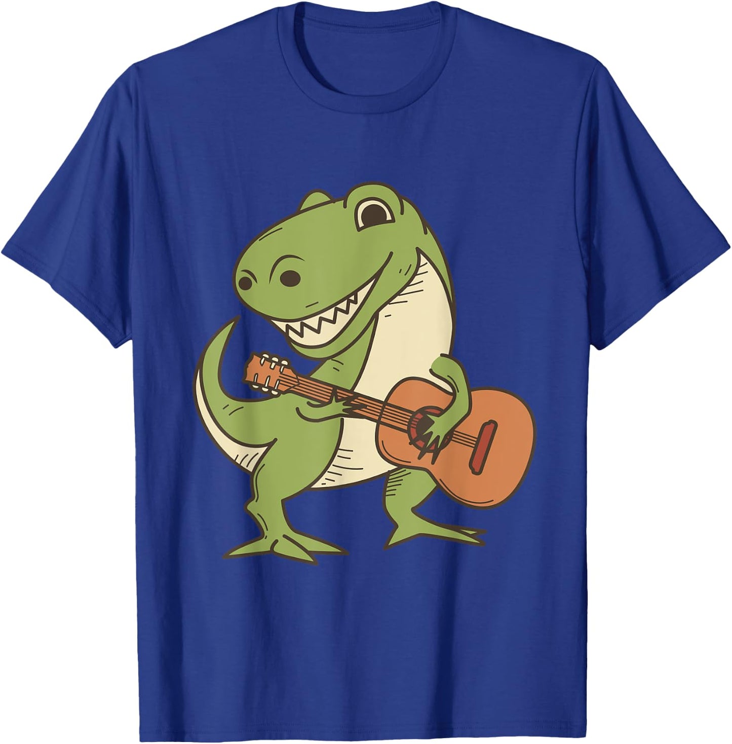 Dinosaur Playing Guitar Shirt | Cool Dino Music Lover Gift T-Shirt - T-Shirt | Royal