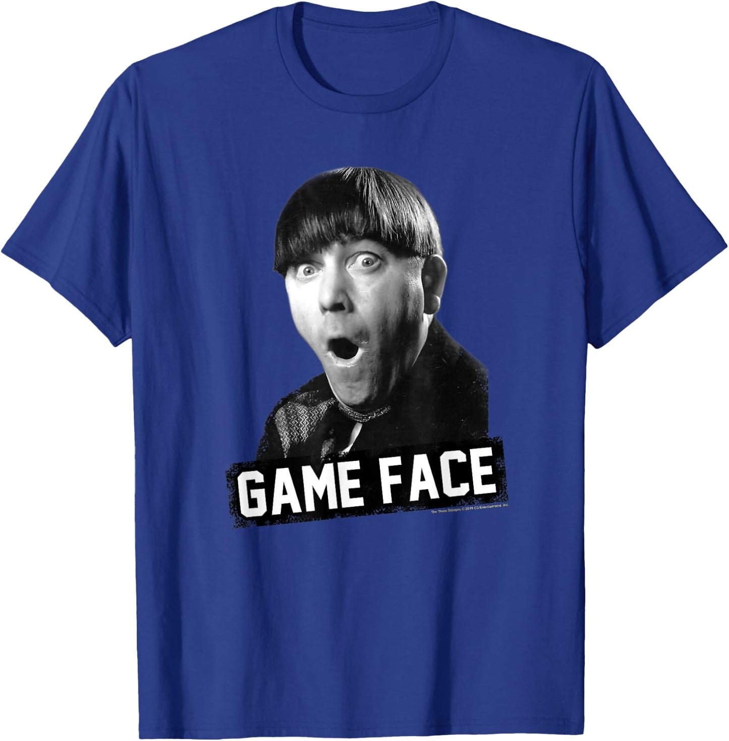 TTS- The Three Stooges Moe: Game Face T-Shirt - T-Shirt | Royal