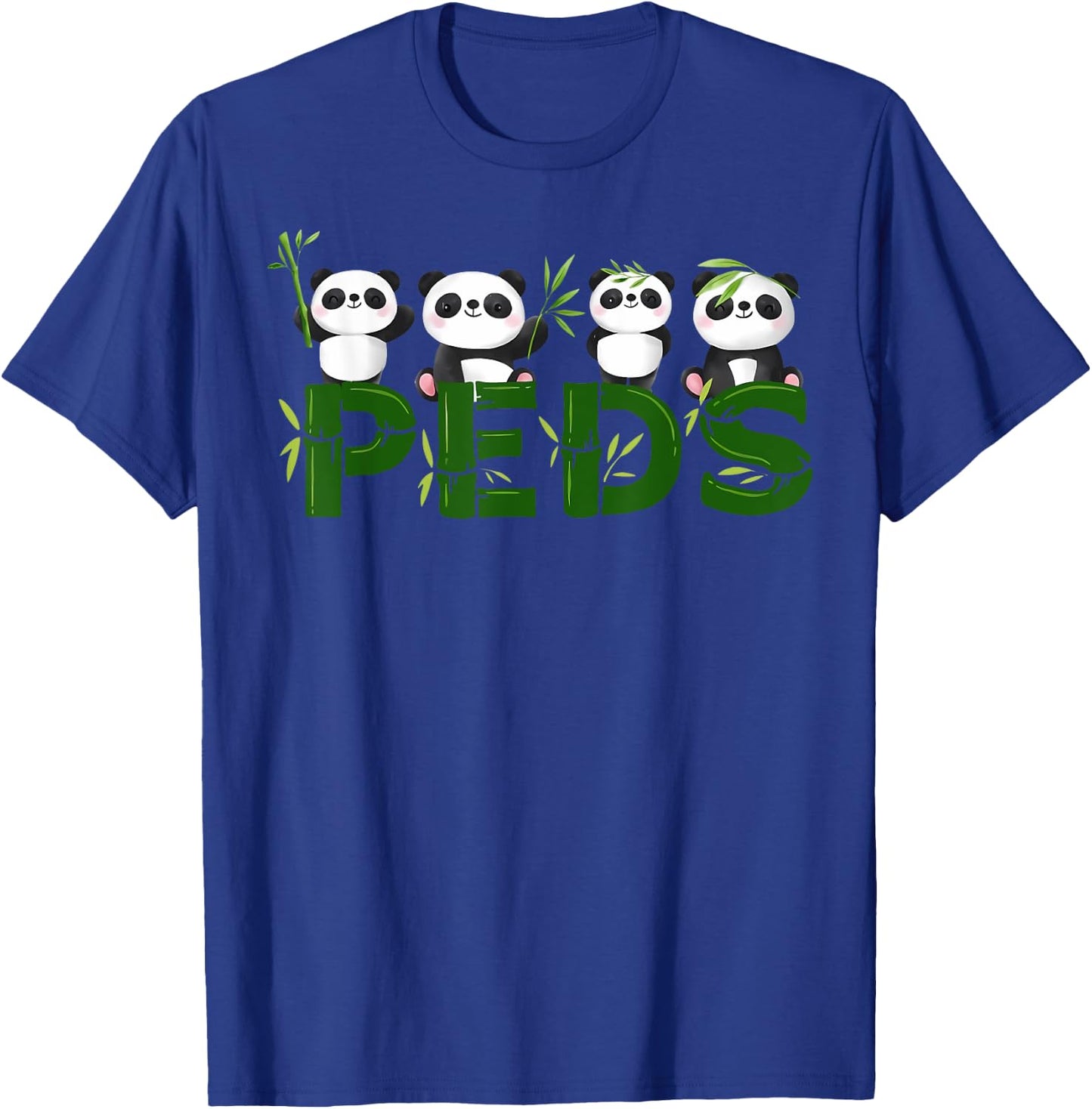 Panda Cute PEDS Nurse Peds Hem Onc Animals Pediatric Nurse T-Shirt - T-Shirt | Royal