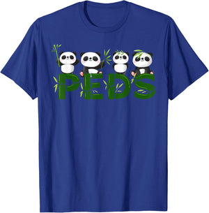 Panda Cute PEDS Nurse Peds Hem Onc Animals Pediatric Nurse T-Shirt - T-Shirt | Royal