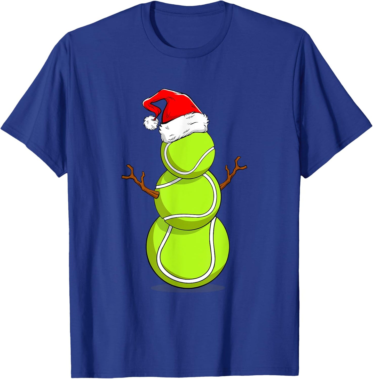 Funny Tennis Player Gift Snowman Christmas T-Shirt - T-Shirt | Royal