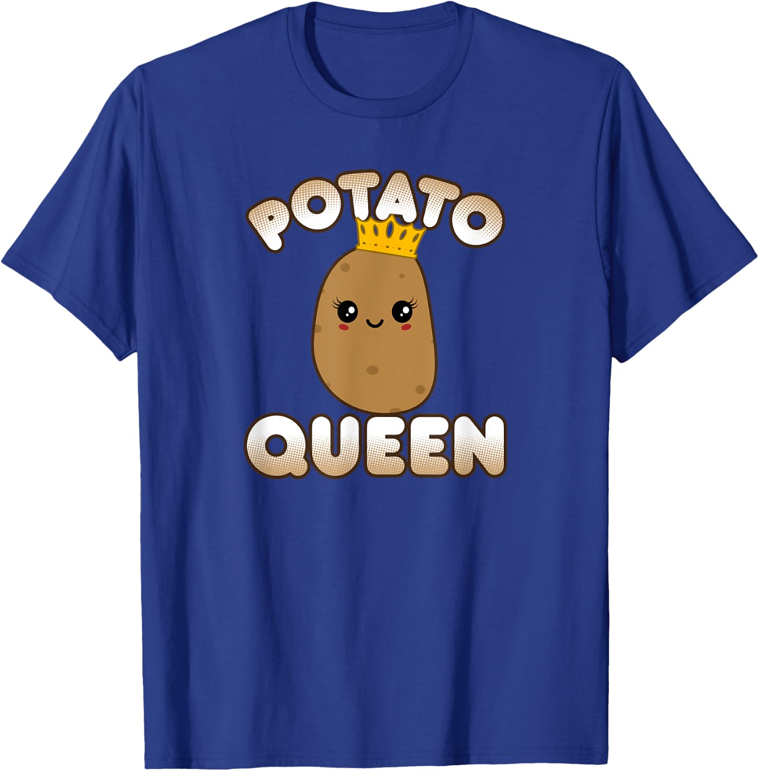 Funny Potato Cute Kawaii Style Smiling Potato Queen T-Shirt - T-Shirt | Royal