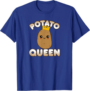 Funny Potato Cute Kawaii Style Smiling Potato Queen T-Shirt - T-Shirt | Royal
