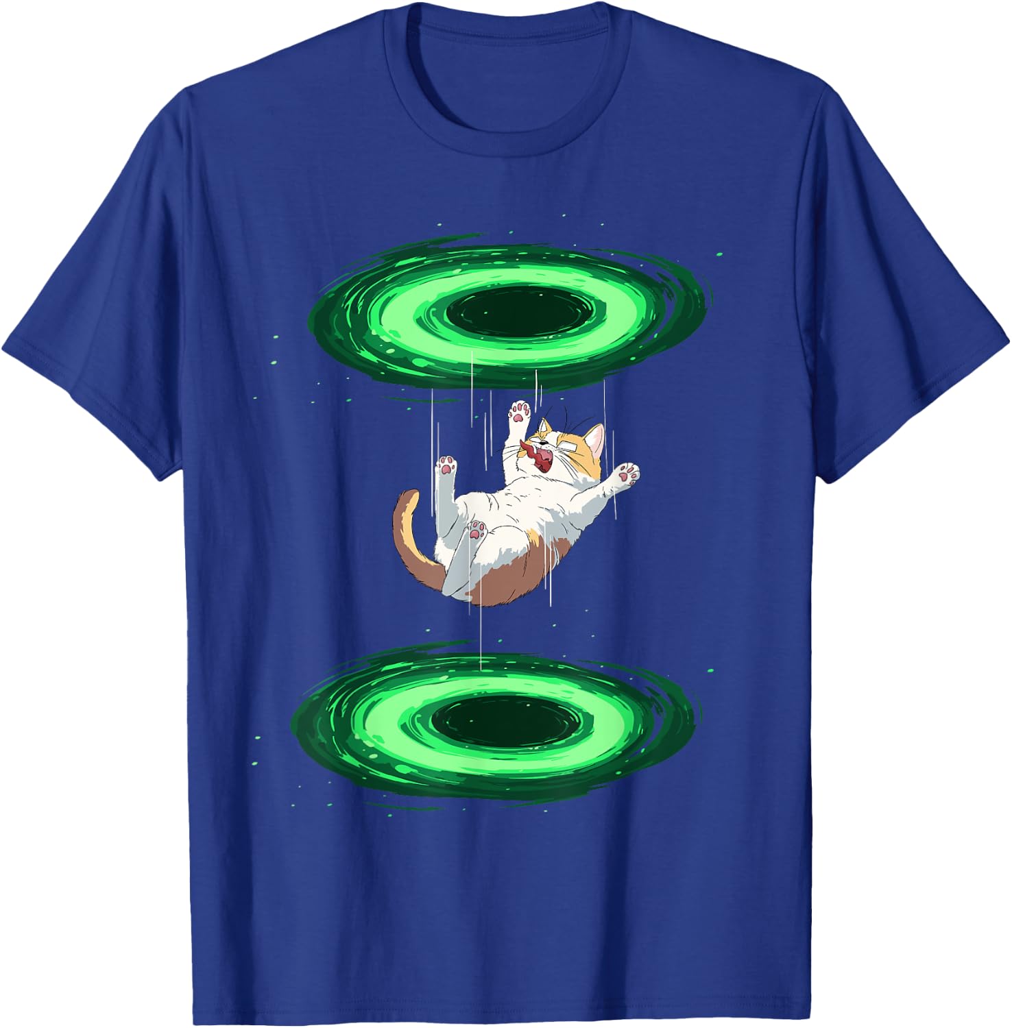 Funny Cat falls through Portal for Kitten and Cats Lovers T-Shirt - T-Shirt | Royal