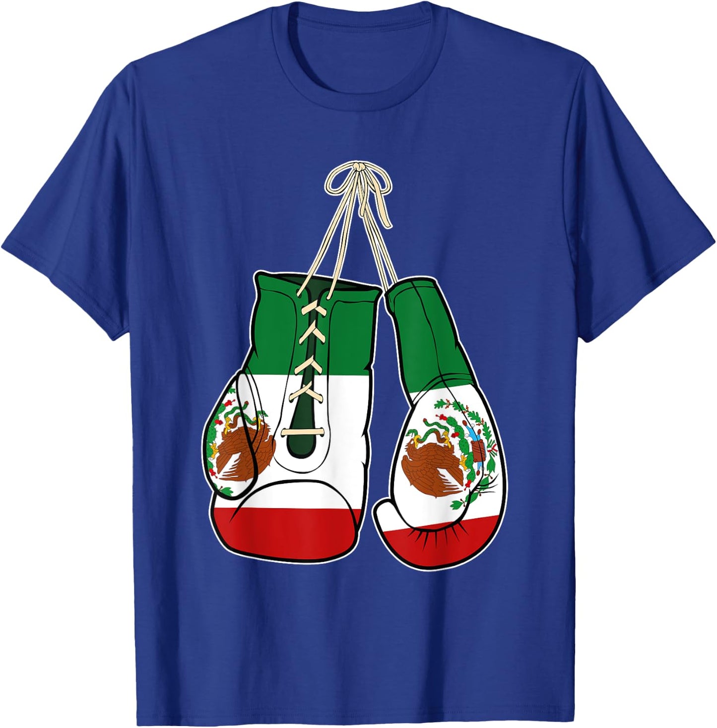 Boxing Gloves Mexico Flag Kickboxer Combat Fighter T-Shirt - T-Shirt | Royal
