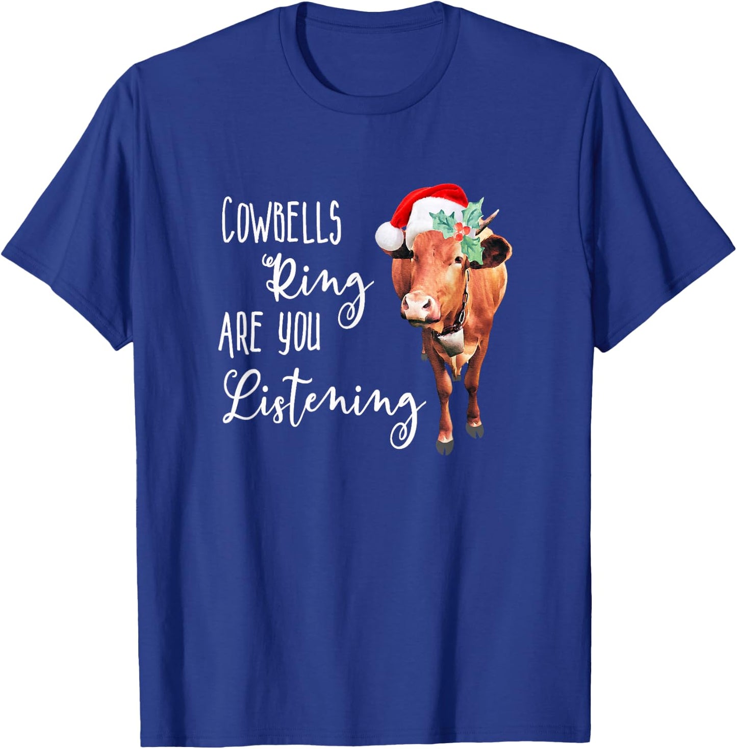 Christmas Heifer Cowbells Ring Vintage Country Gift T-Shirt - T-Shirt | Royal