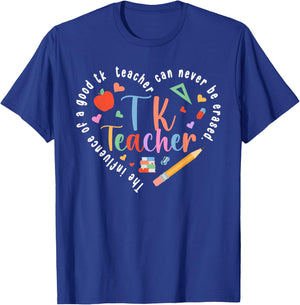 TK Teacher Heart Transitional Kindergarten Teacher T-Shirt - T-Shirt | Royal