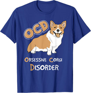OCD Obsessive Corgi Disorder T-Shirt - T-Shirt | Royal
