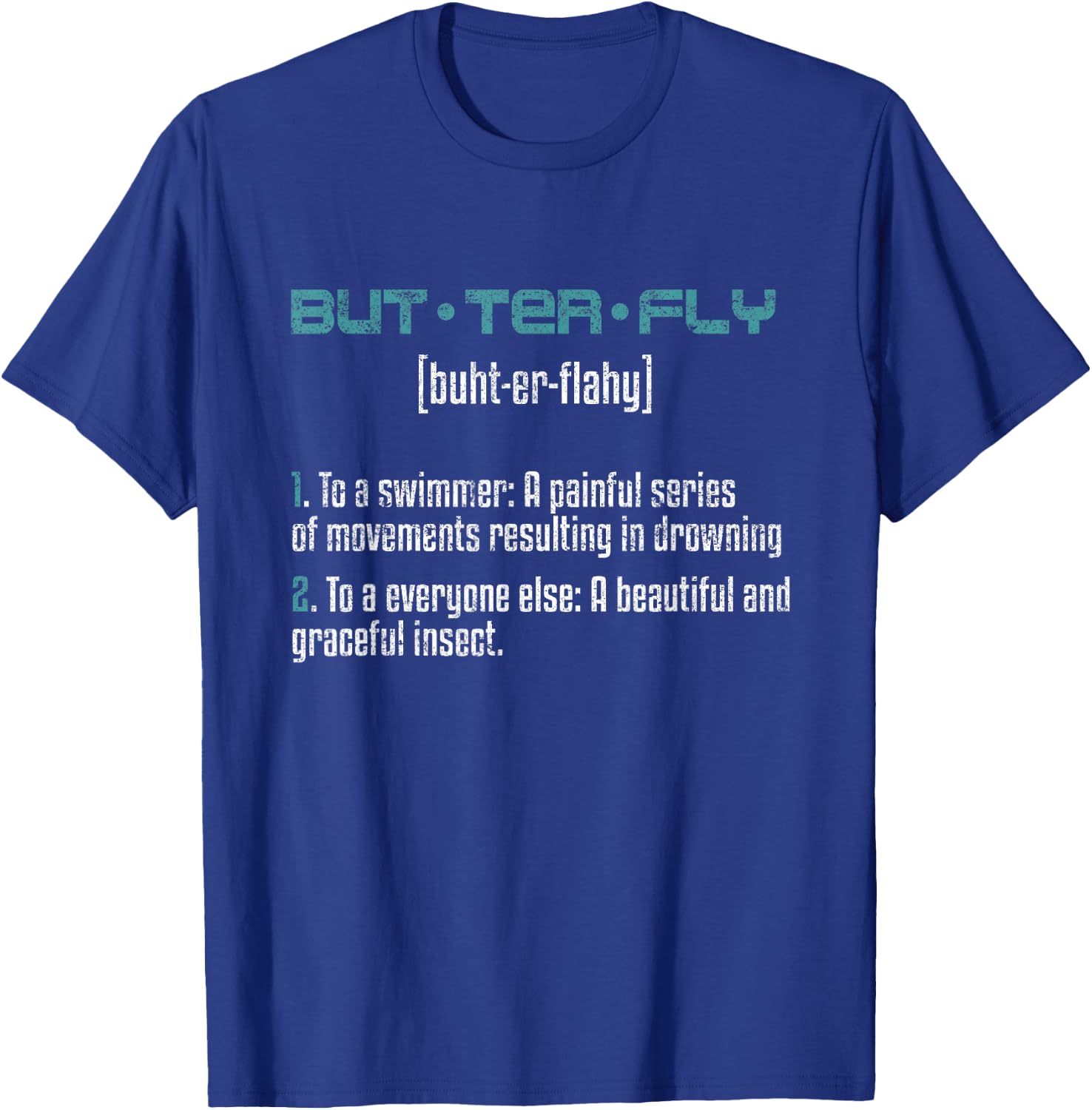 Butterfly Definition Butterfly Stroke Vintage Swimmer T-Shirt - T-Shirt | Royal
