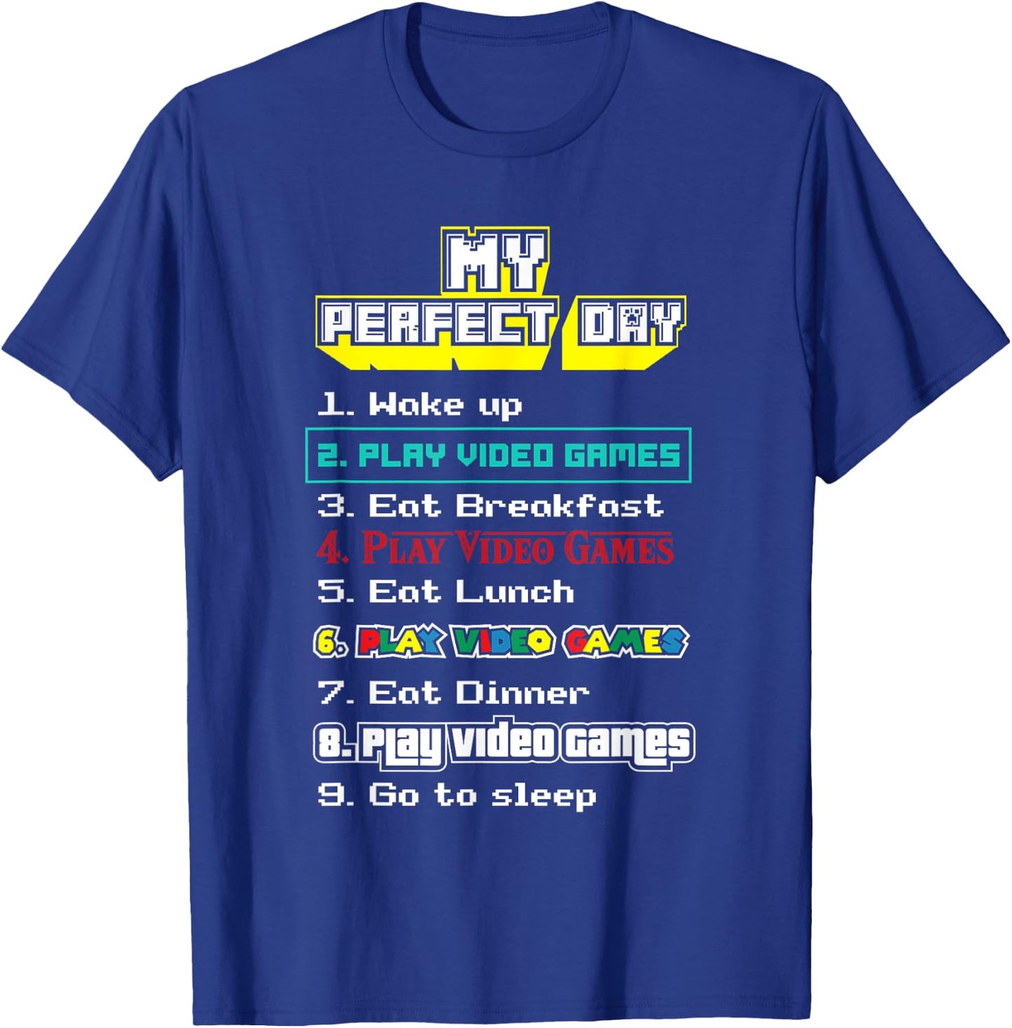 My perfect day video games - Gamer T-Shirt - T-Shirt | Royal