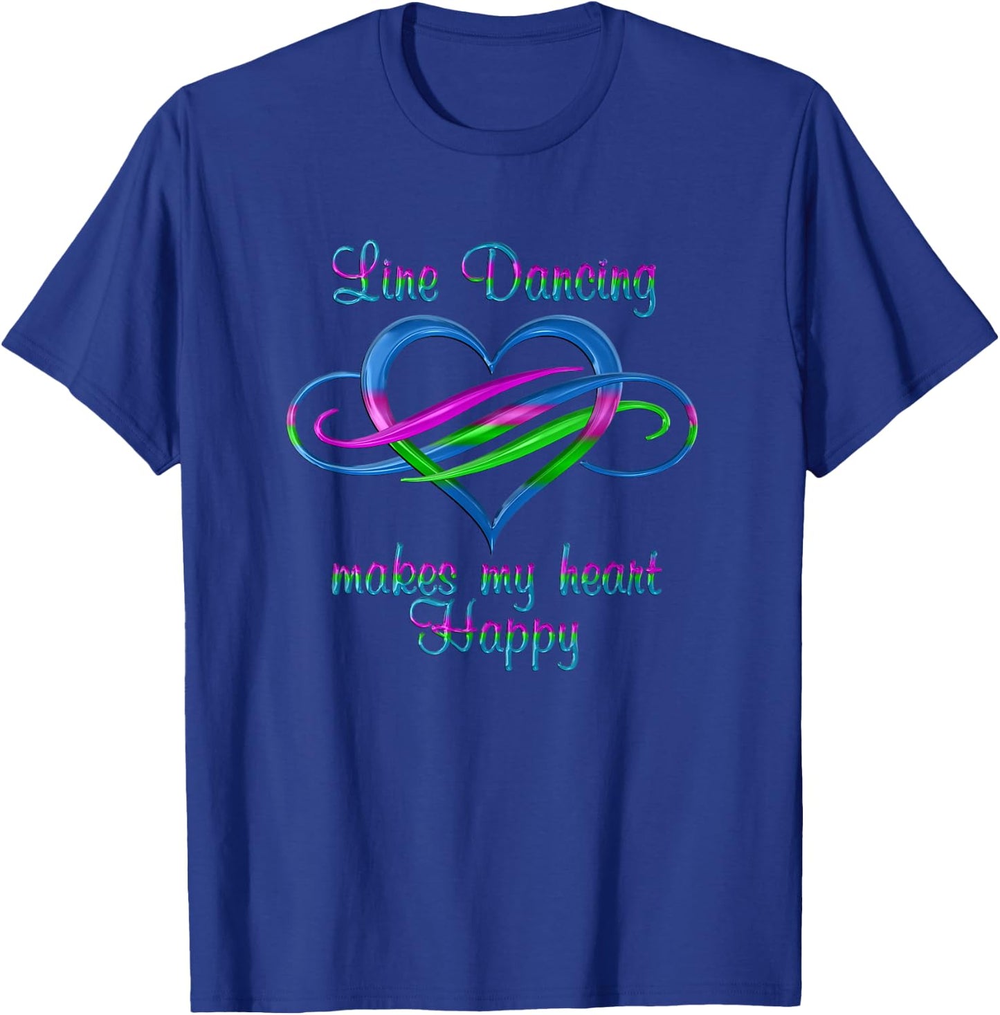 Line Dancing Makes My Heart Happy Small T-Shirt - T-Shirt | Royal