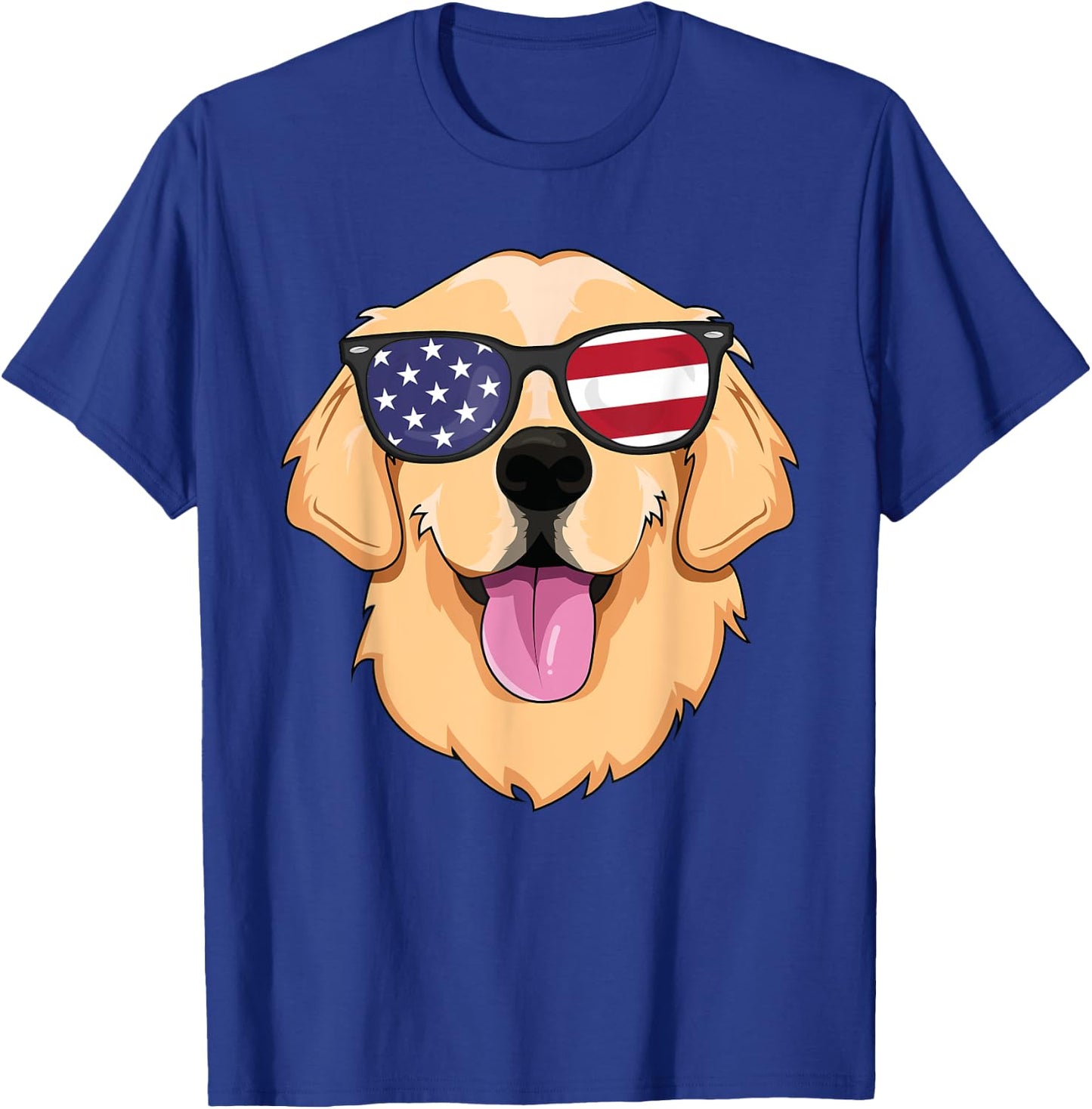 American Golden Retriever USA Dog Sunglasses Merica Lover Women Kids T-Shirt - T-Shirt | Royal