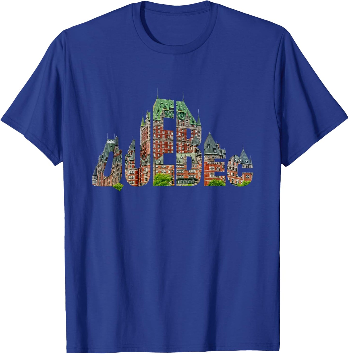 Quebec Chateau Frontenac Typography Canada Traveler Souvenir T-Shirt - T-Shirt | Royal