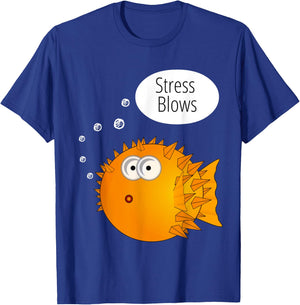 Cool Stress Blows Blow Fish Beach Top Gifts Men Women Kids T-Shirt - T-Shirt | Royal