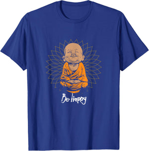 Happy Zen Little Baby Buddha Mandala Gift T-Shirt - T-Shirt | Royal