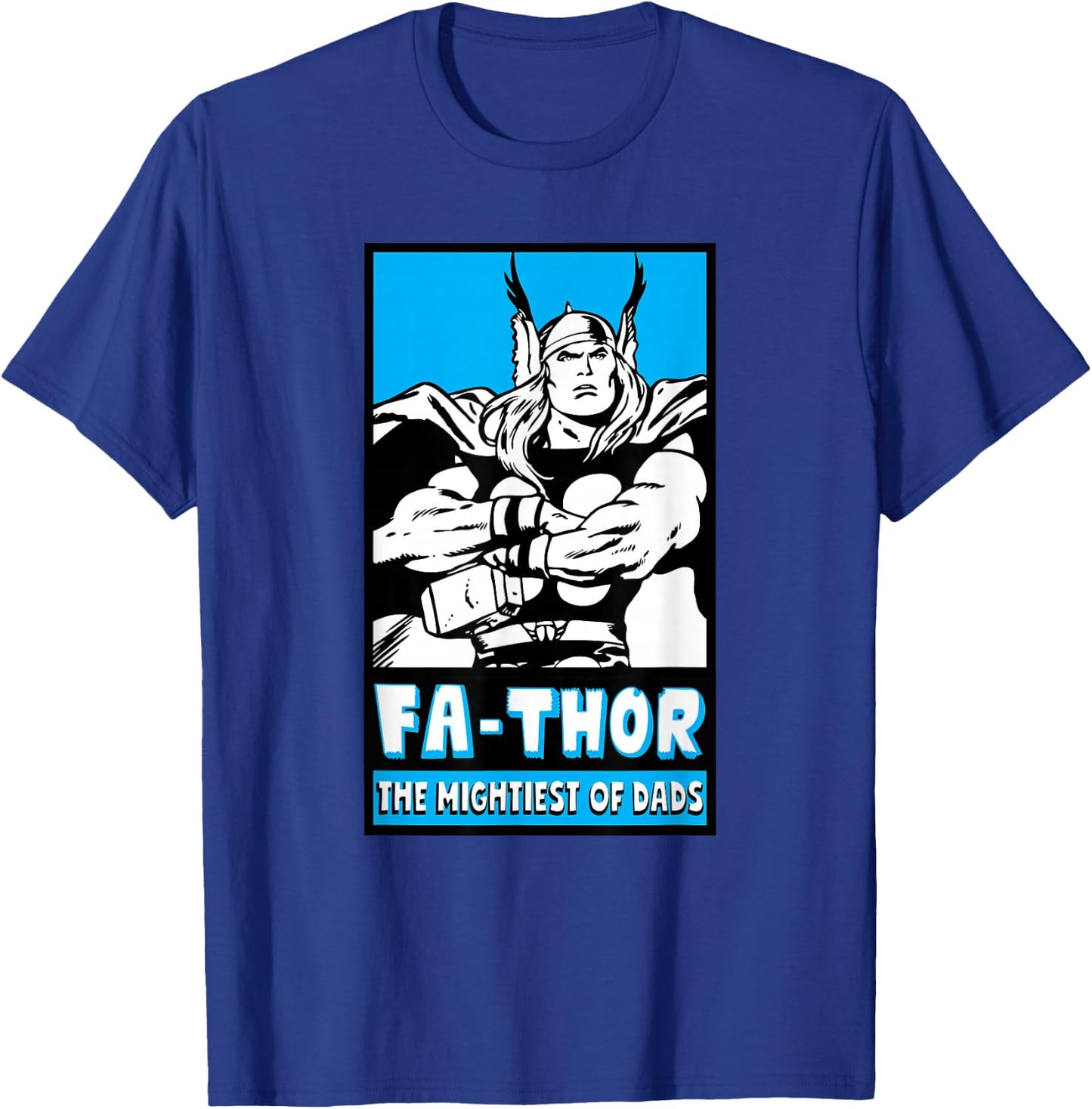 Marvel FA-Thor Mightiest of Dads Retro Poster Father's Day T-Shirt - T-Shirt | Royal