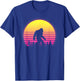 Retro Bigfoot Silhouette Vintage Sun - Believe 80's T-Shirt - T-Shirt | Royal