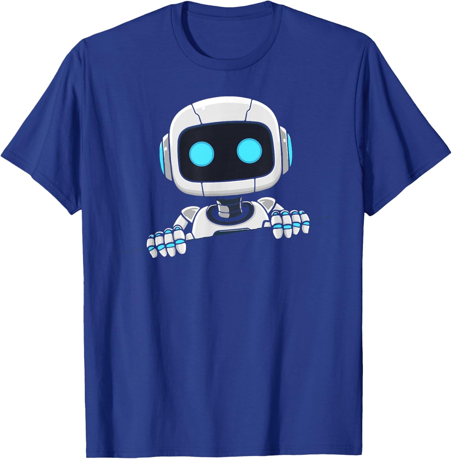 Cute robot face looks from torn fabric AI robot kids T-Shirt - T-Shirt | Royal