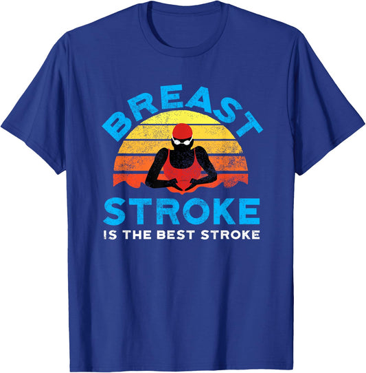 Retro Breast Stroke Swimmer by Awesome Swim T-Shirt - T-Shirt | Royal