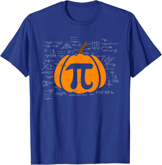 Funny Pumpkin Pie Math Teacher Halloween Thanksgiving Pi Day T-Shirt - T-Shirt | Royal