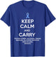 Funny Diabetic Keep Calm Type 1 Type 2 Diabetes Awareness T-Shirt - T-Shirt | Royal