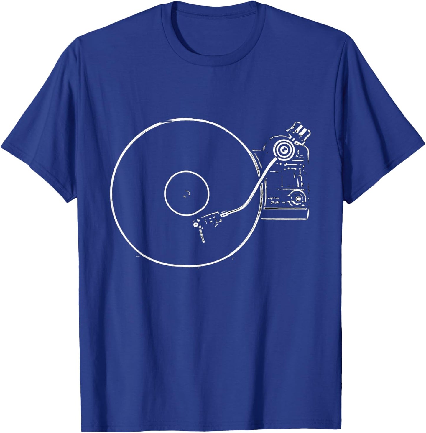 Vinyl Record Player Sketch Drawing T-Shirt - T-Shirt | Royal