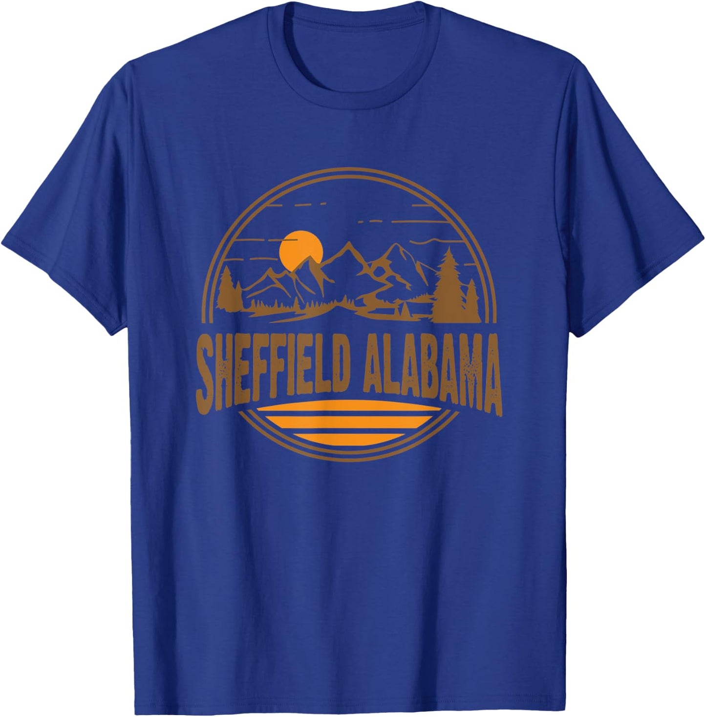 Vintage Sheffield, Alabama Mountain Hiking Souvenir Print T-Shirt - T-Shirt | Royal