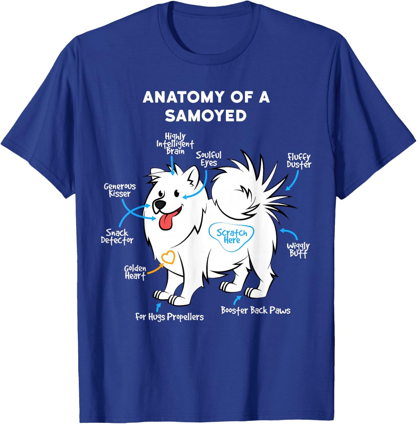 Anatomy of A Samoyed Funny Dog Master Mistress T-Shirt - T-Shirt | Royal