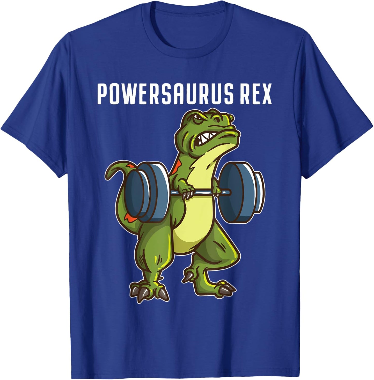 I Love Dinosaur and Fitness Co. Funny T Rex Powerlifting Weightlifting Gym Workout Boys Gift T-Shirt - T-Shirt | Royal