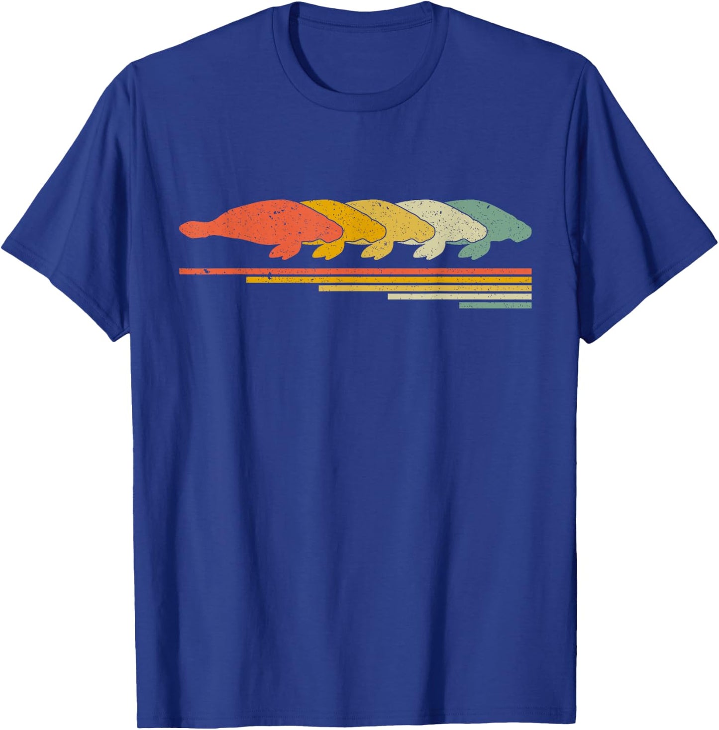 Manatee Retro Vintage 70s 80s Animal Lover T-Shirt - T-Shirt | Royal