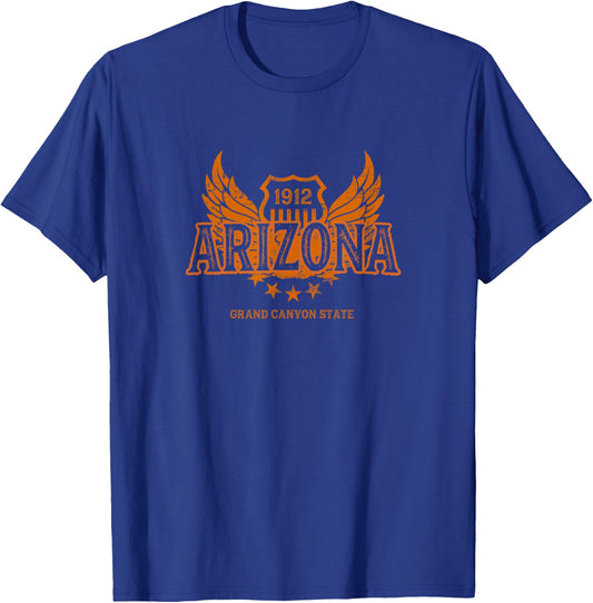 Arizona AZ Vintage Motorcycle Winged Biker T-Shirt - T-Shirt | Royal