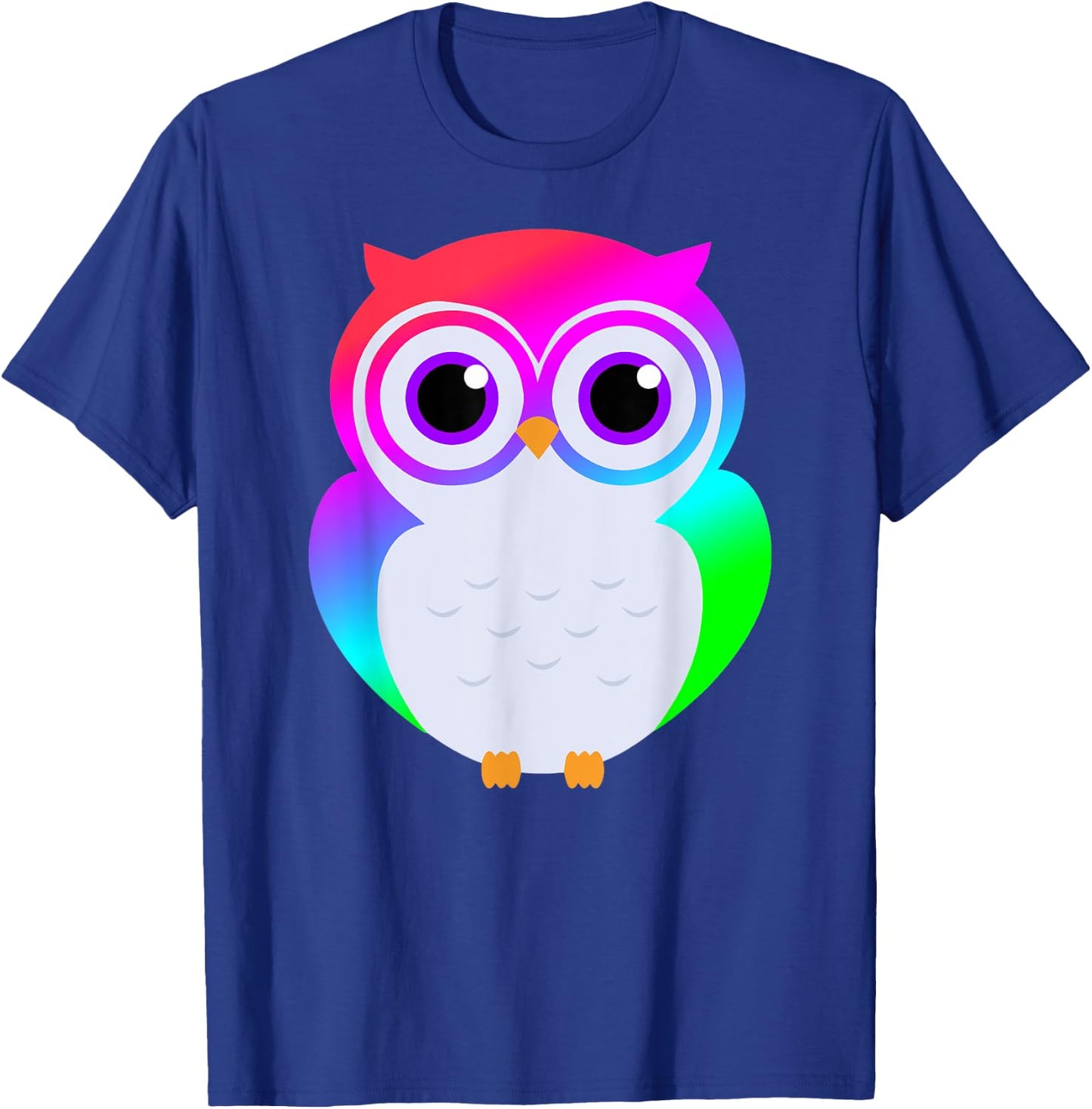 Electric Neon Rainbow Owl Rave Fashion T-Shirt - T-Shirt | Royal