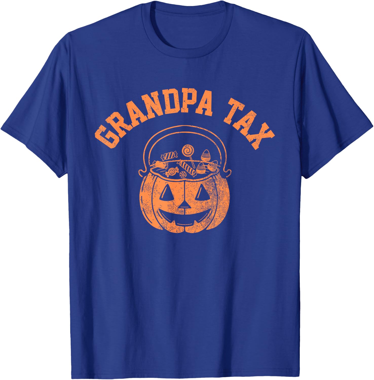 Vintage Grandpa Tax Halloween Pumpkin Spooky Trick or Treat T-Shirt - T-Shirt | Royal