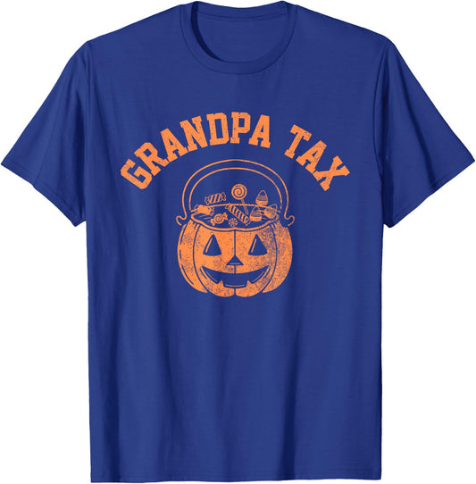 Vintage Grandpa Tax Halloween Pumpkin Spooky Trick or Treat T-Shirt - T-Shirt | Royal