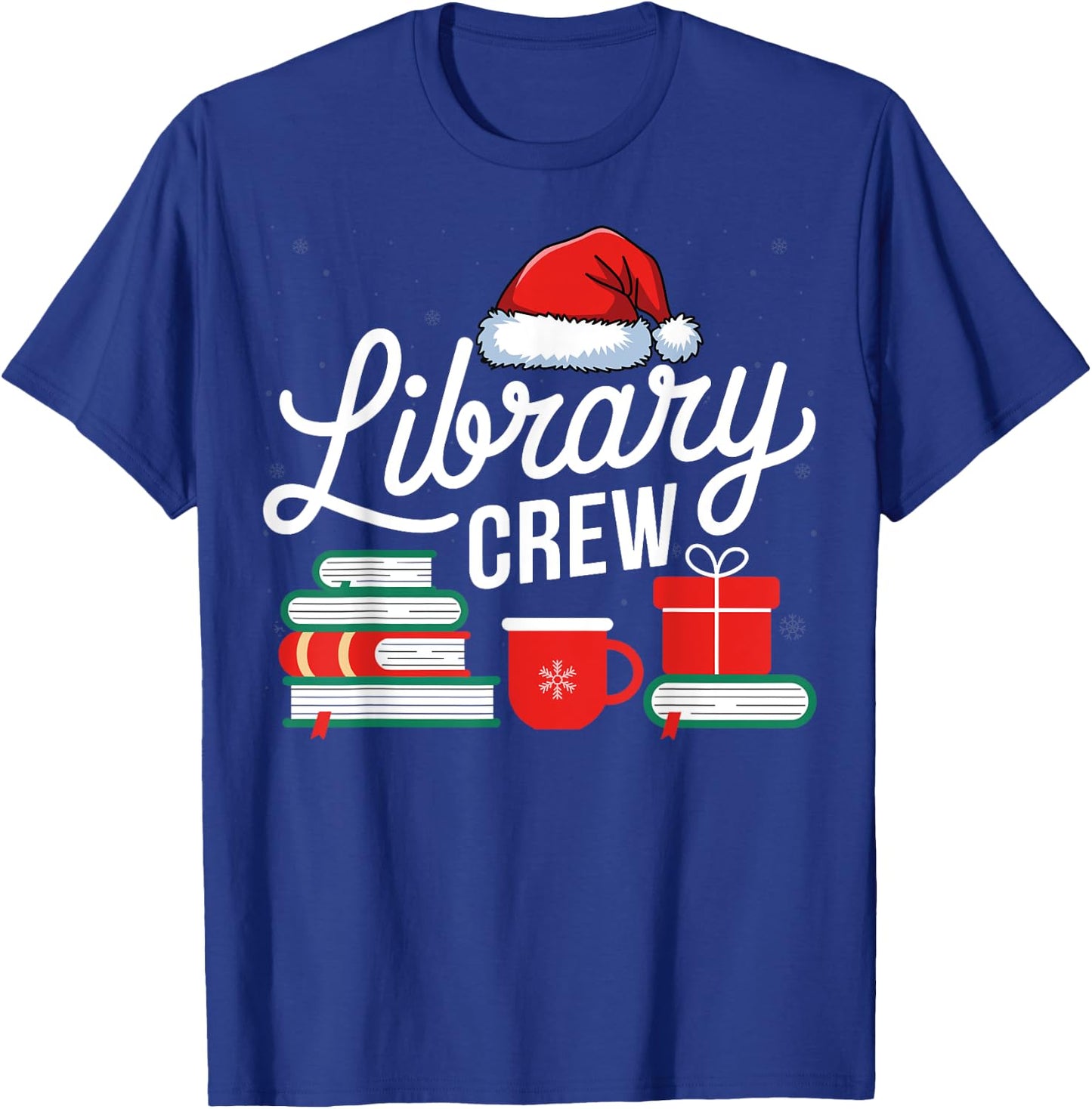 Library Crew Book Lovers Librarian Xmas Holiday Christmas T-Shirt - T-Shirt | Royal