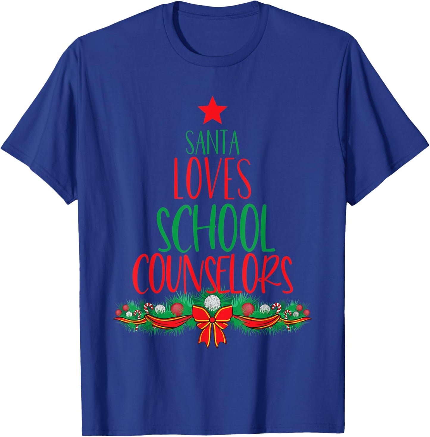 School Counselor Christmas Shirt Funny Appreciation Gift T-Shirt - T-Shirt | Royal