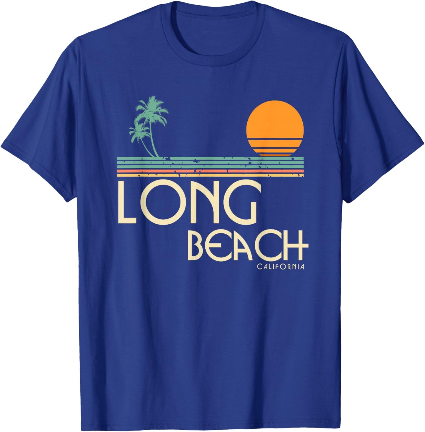 Vintage Long Beach California T-Shirt - T-Shirt | Royal