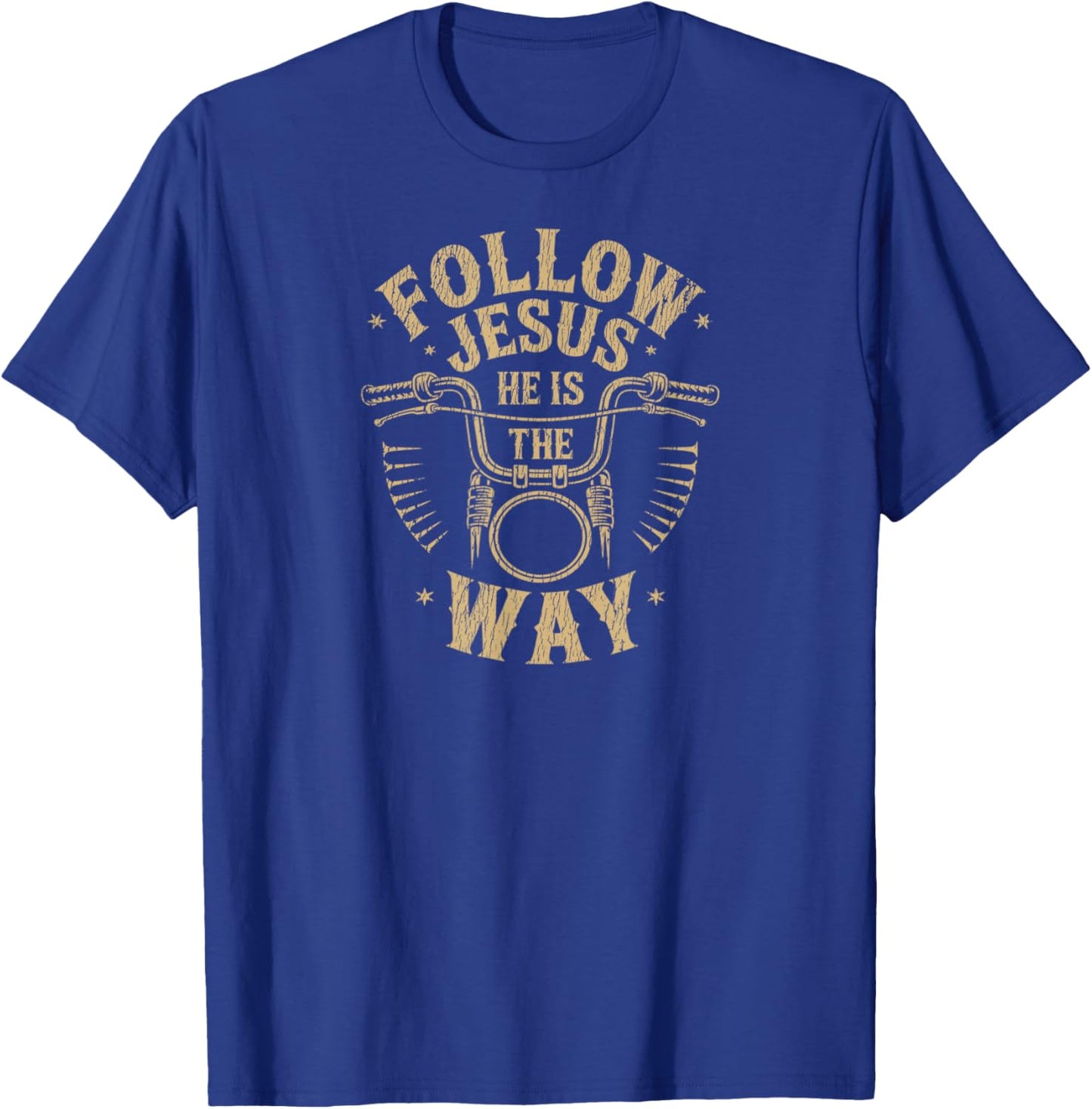 Jesus He is The Way Christian Motorcycle Gospel Biker Funny T-Shirt - T-Shirt | Royal