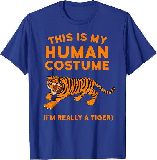 Tiger Shirt Kids Men Women - Human Costume Tiger T-Shirt - T-Shirt | Royal