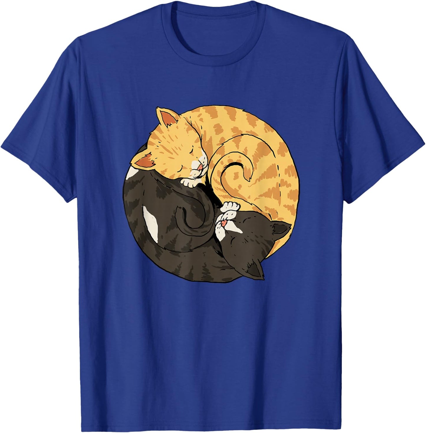 Yin and Yang Cats Yoga Zen Cats Ying Yang Meditation T-Shirt - T-Shirt | Royal