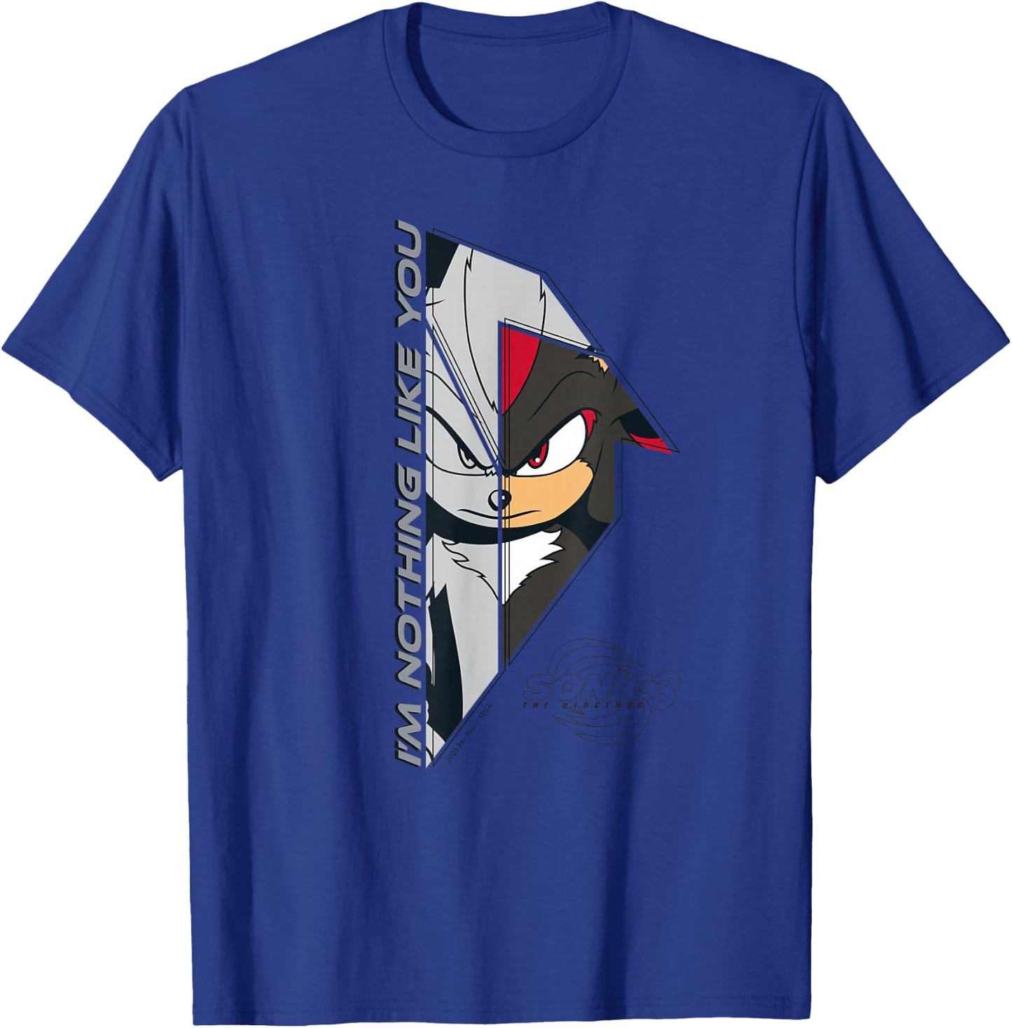 Sonic The Hedgehog 3 - Shadow I'm Nothing Like You T-Shirt - T-Shirt | Royal