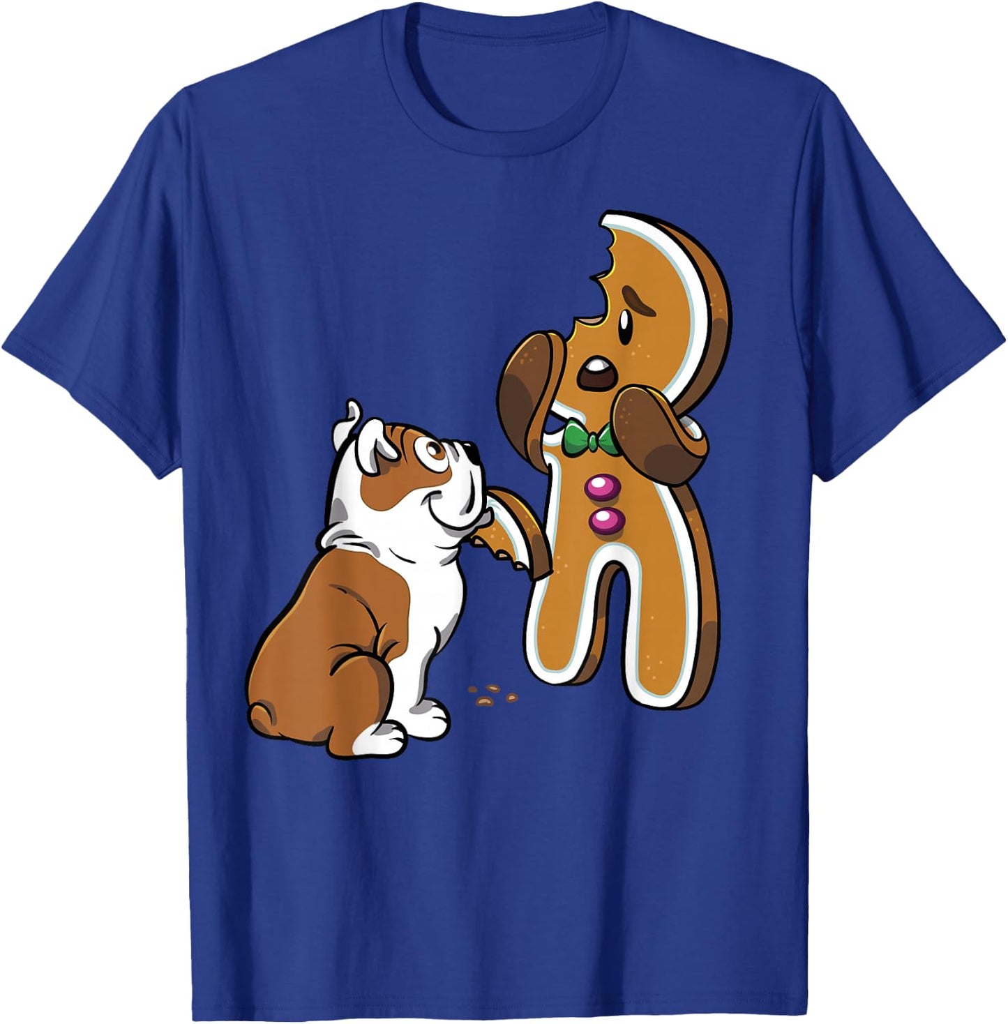 English Bulldog Gingerbread Man Christmas Dog Shirt T-Shirt - T-Shirt | Royal