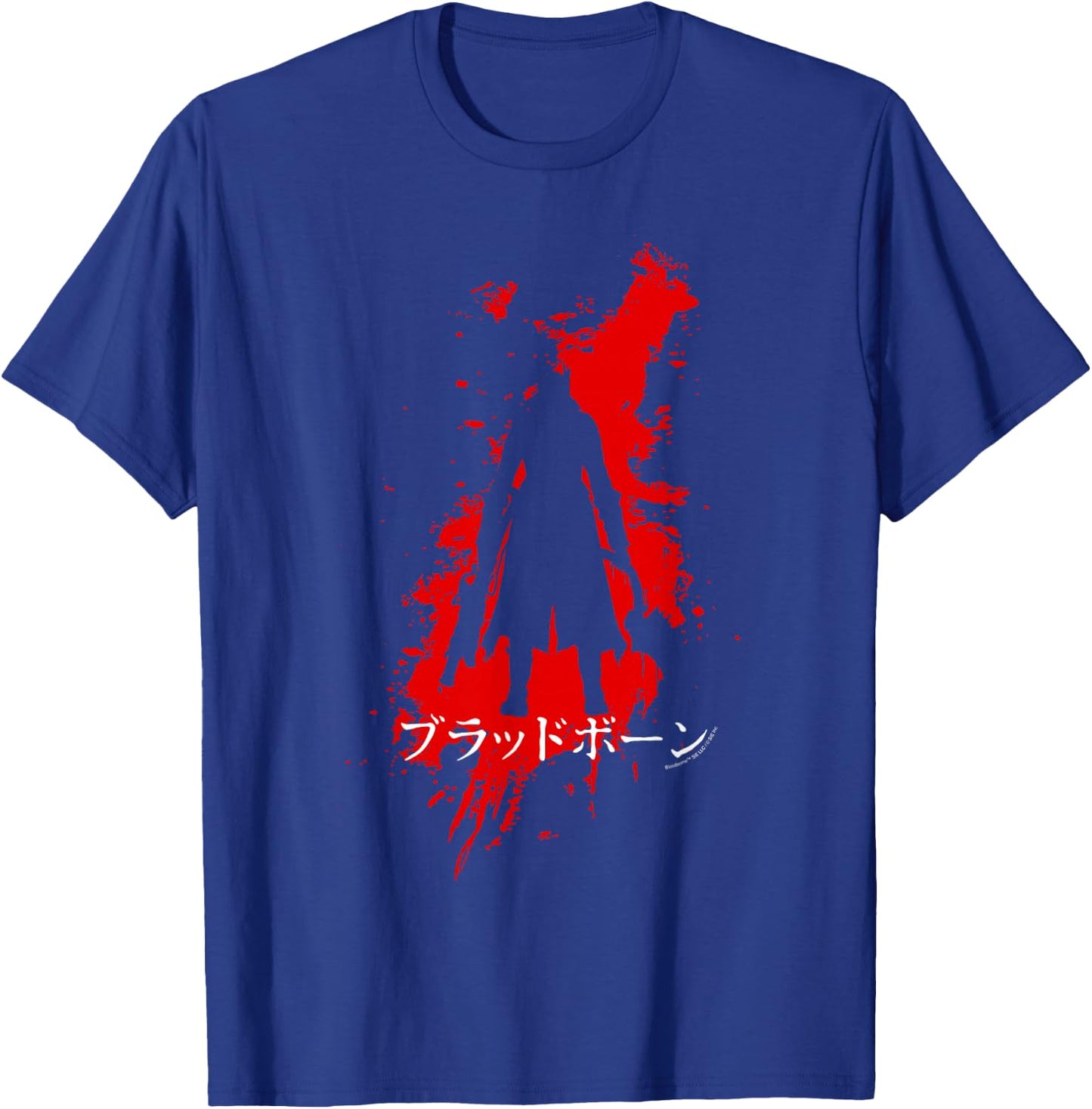 Bloodborne Splatter Kanji Silhouette Video Game T-Shirt - T-Shirt | Royal