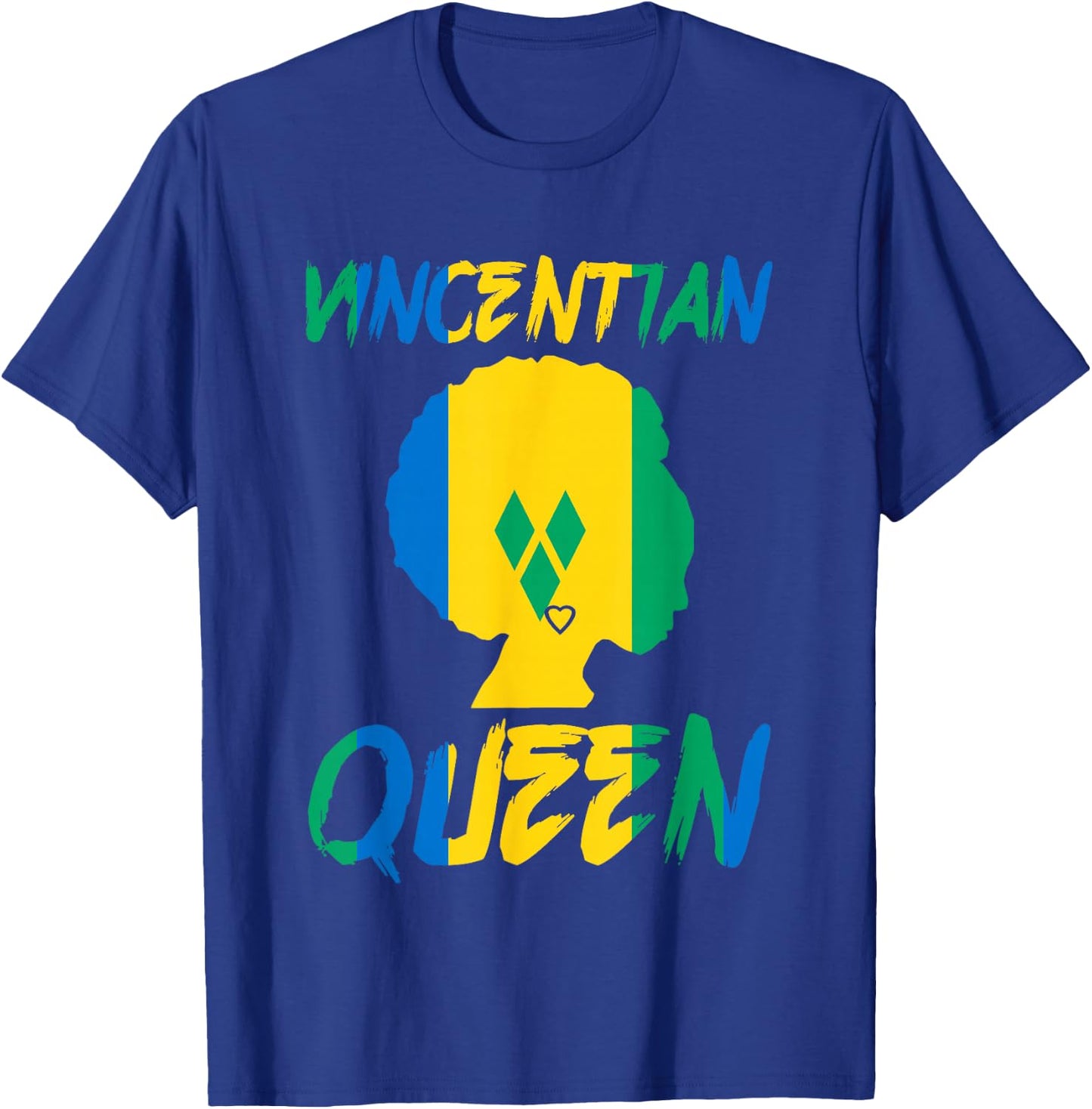 Vincentian Queen St Vincent Grenadines Flag Afro Pride Home T-Shirt - T-Shirt | Royal