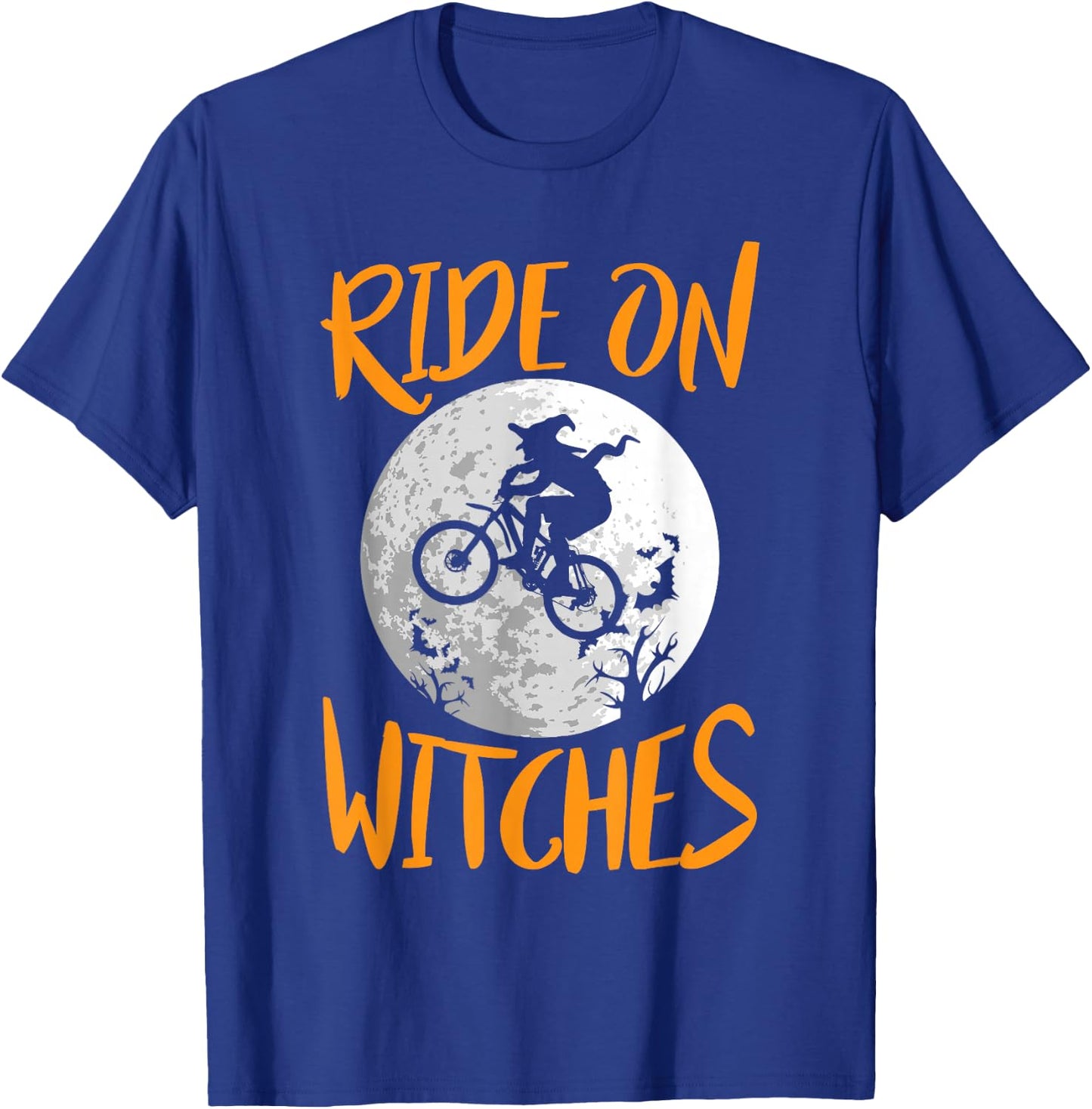 Funny Halloween Full Moon Ride On Witches Cycling Bike Shirt T-Shirt - T-Shirt | Royal