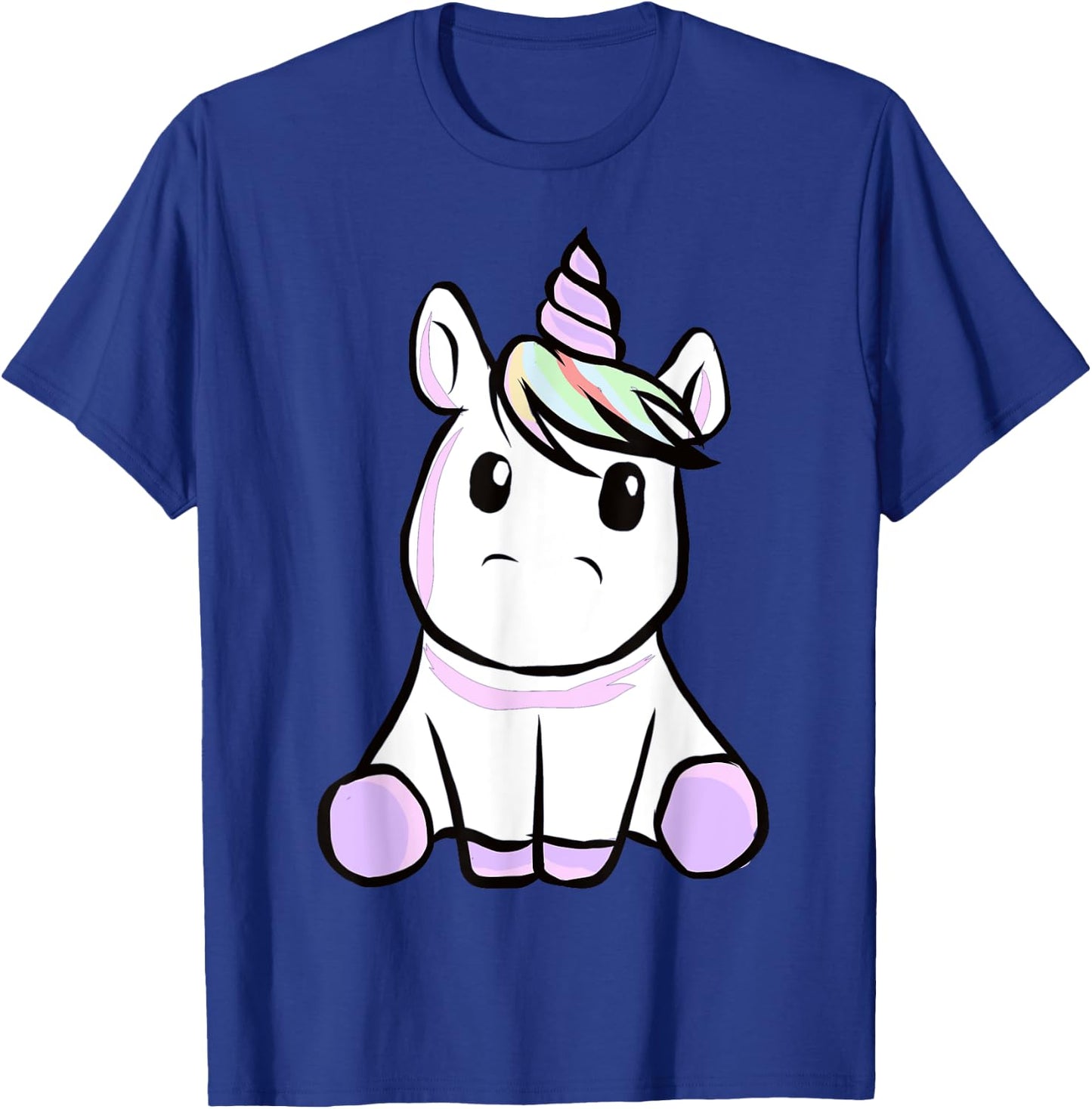 Unicorn - Cute Unicorn Sits Around - Cute Unicorn T-Shirt - T-Shirt | Royal